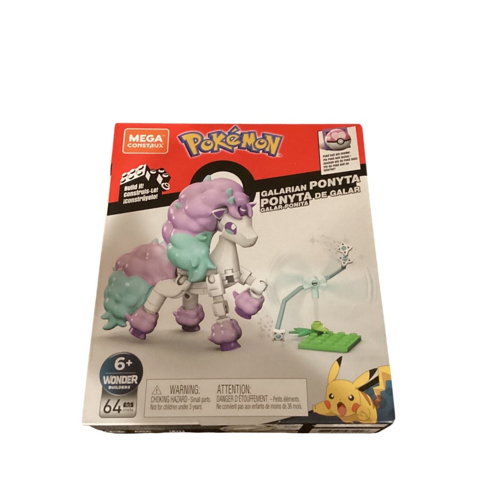 Mega Construx Pokemon Galarian Ponyta Building Set 64 Pieces GYG96 New